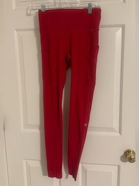 Red Lululemon Leggings Size 4